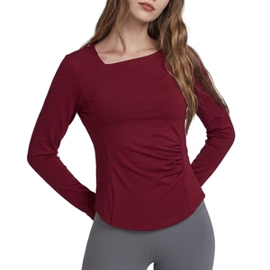 Top Corto de Yoga Acanalado para Mujer, Camiseta Deportiva Elástica para Pilates, Gimnasio, Fitness, Ropa Deportiva con Logotipo Personalizado - Product Image 4