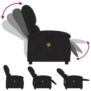 Fauteuil de massage inclinable en contreplaqué noir avec revêtement en polyester noir et structure métallique - Product Image 5