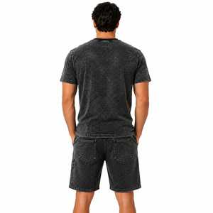 Ensemble de t-shirts en coton noir pour homme FIVE THREADS, col rond, imprimé, décontracté, respirant, manches courtes, vêtements d'été - Product Image 2