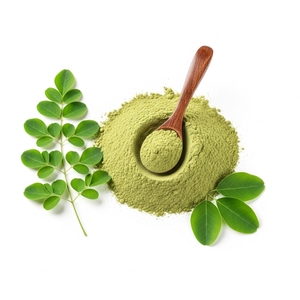 Poudre de feuilles de Moringa séchées vertes pures, tamisée finement, ingrédient à base de plantes pour smoothies, mélanges de boissons et vente en gros, prête à l'emploi - Product Image 2