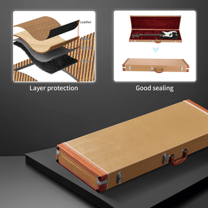 Custodia Rigida Quadrata Gialla di Alta Qualità per Chitarra Elettrica - Borse e Protezioni Premium per Strumenti Musicali - Product Image 4