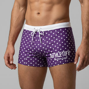 กางเกงว่ายน้ำผู้ชาย ATHLETIFY แบบกำหนดเอง - แห้งเร็ว UPF50+ โลโก้ส่วนตัว สายรัดปรับได้ ทนทาน ชุดว่ายน้ำสำหรับเล่นกีฬาชายหาด - Product Image 1