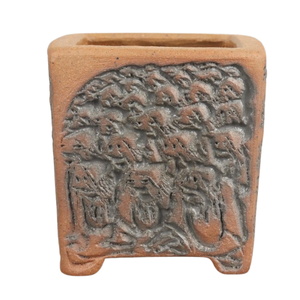 Pot à bonsaï en porcelaine Okaya Zeshin pour usage en jardin, design 'Zeshin Cinquante Ans Cent Moineaux' - Product Image 4