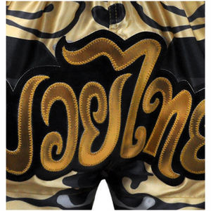 Shorts de Muay Thai en satin polyester en gros, style unique, légers, pour le Bk MMA, la boxe et les arts martiaux, logo personnalisé, service OEM disponible - Product Image 4