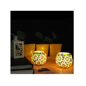 Factory Direct Selling Glass Mosaic Decorative Stylish <b>Candle</b> Votive Holder for <b>Dinner</b> Table Modern Design <b>Candle</b> Stand - Product Image 2