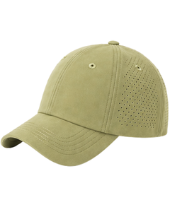 Casquette de baseball sportive respirante vert olive, sangle réglable, légère, séchage rapide, pour course en extérieur, gym, usage décontracté, qualité supérieure - Product Image 1