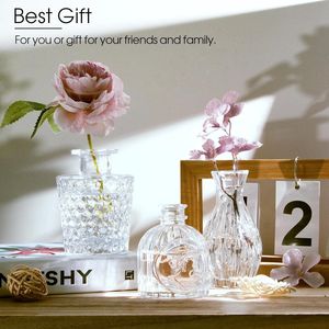 Set di 12 Vasi in Vetro Trasparente per Decorazioni Matrimoniali, Mini Vasi Vintage per Centrotavola - Product Image 1