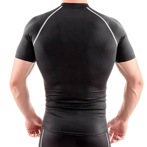 Haut de sport à manches courtes pour homme - Tissu respirant et anti-transpiration - T-shirt d'entraînement coupe athlétique - Product Image 4
