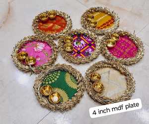 Plato Decorativo para Kumkum y Roli para Rakhi, Regalos de Agradecimiento y Uso Festivo, Mini Thali para Kumkum y Roli para Regalos de Rakhi y Uso Festivo - Product Image 3