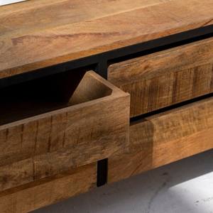 Meuble TV industriel en bois de manguier Vandana Novara Nova avec 2 portes, console de divertissement moderne - Product Image 5