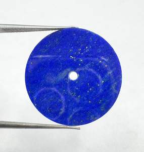 Esfera de Reloj de Piedra Lapislázuli Natural, Disco Redondo de 24.50mm de Diámetro y 1.50mm de Grosor, Clásica y Elegante, Esfera Suelta de Gemas A K - Product Image 3