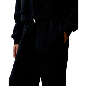 Womens Zip Front Hooded Tracksuit Set Wide Leg <b>Trouser</b> Relaxed Fit Casual 2 Piece Outfit Custom Label OEM ODM Womenswear Apparel - Product Image 6