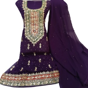 ชุด Gota สำหรับ2022งานแต่งงานผ้าชีฟองซาลวาร์ Kameez จากนักออกแบบปากีสถานสำหรับฤดูร้อน - Product Image 1