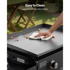 2-Burner <b>Gas</b> Flat Top Grill 28-Inch Propane <b>Griddle</b> Foldable Wheels 30000 BTU Outdoor Pan-Frying Grilling Stir-Frying Camping - Product Image 6