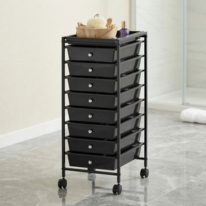 Meilleure vente sur eBay, fabricant de rangement ménager en gros de Taïwan, chariot de rangement à 8 tiroirs avec roulettes, cadre en acier chromé - Product Image 3