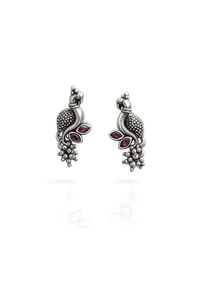 Vintage 925 Silver Floral Drop <b>Earrings</b> with Zircon Inlay Women's Wedding & Party Jewelry - Product Image 4