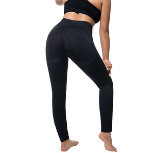 Leggings de yoga pour femmes à taille haute, en tricot uni, avec poche, respirants, décontractés, pour la salle de sport et le fitness - Product Image 4
