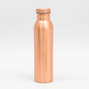 Modern Hammered Copper Water Bottle with <b>Straw</b> for Outdoor and Travel Use - Product Image 1