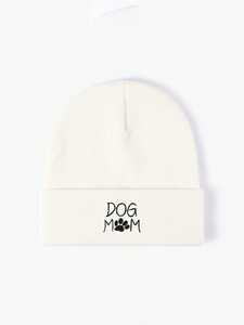 Bonnet brodé « Dog Mom » unisexe, bonnet en tricot d'hiver, style décontracté, adulte, 56-58 cm, bonnet chaud en acrylique, bonnet pour homme - Product Image 4