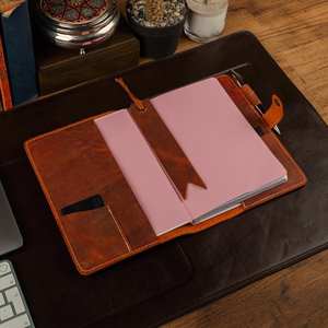 Étui pour carnet en cuir véritable, couverture de journal rechargeable, support d'écriture, agenda quotidien NBC-0093 - Product Image 3