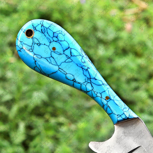 มีดตัดวัวเหล็ก D2 ทำมือ, มีดใบตายสำหรับล่าสัตว์และตั้งแคมป์ พร้อมปลอกหนัง – สไตล์คาวบอยแบบสั่งทำพิเศษ - Product Image 5