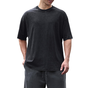 T-shirt léger en tissu coupe classique pour femme, délavé à l'acide, respirant et à séchage rapide, également disponible pour homme - Product Image 2
