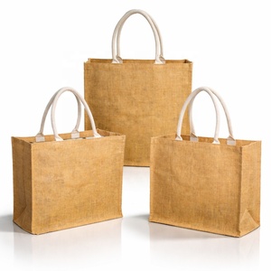 Premium Laminated <b>Jute</b> Shopping <b>Sack</b> with Cotton Handles Reusable Eco Friendly Carry Bag for Grocery Retail and Daily Use - Product Image 2