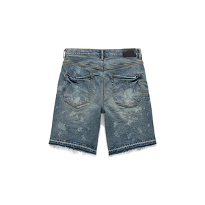 Shorts en jean pour homme, taille mi-haute, style Hip Hop Streetwear, effet usé, respirant, broderie personnalisée OEM - Product Image 2