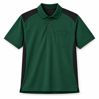 Polo de travail pour homme noir et vert citron, manches courtes, poche poitrine, fermeture boutonnée, uniforme de personnel, vêtements d'équipe, tenue de travail