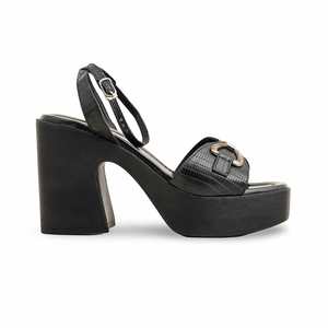 Sandalias de tacón formal negro para mujer PU0458 - Product Image 4