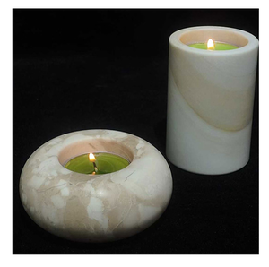 Porte-bougie en marbre blanc naturel et résine, décoration de luxe pour la maison, Noël, Pâques, prix de gros - Product Image 2
