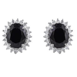 Pendientes de Diamante y Zafiro Azul en Plata de Ley 92.5 KLST-30827 - Product Image 1