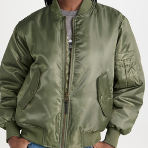 Chaquetas de Satén para Mujer al por Mayor, Color Sólido, Estilo Urbano, Cierre Frontal con Cremallera, Tallas Personalizadas - Product Image 1