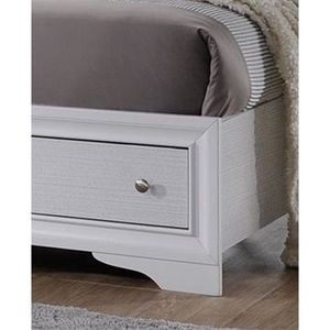 Letto matrimoniale in legno con contenitore in stile tradizionale, colore bianco - Product Image 6