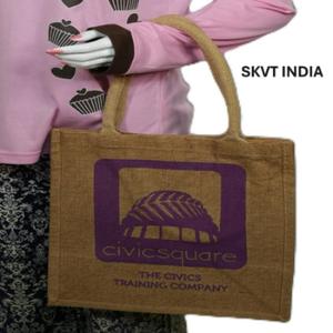 Bolsa de Yute Ecológica Reutilizable y Personalizable con Asa de Cuerda, Cierre de Cremallera y Diseño de Letras, Tamaño Mediano, para Compras - Product Image 6
