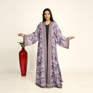 Abaya Suelta de Chifón Sólido para Mujer, Estilo Árabe, Abierta por Delante, Larga, Modesta, Cardigan Islámico, Atuendo para Oración, Uso Diario, Eid, Ramadán - Product Image 1