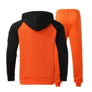 Ensemble de survêtement décontracté en molleton 2 pièces pour homme avec logo personnalisé, col rond, pantalon de jogging – Prix de gros - Product Image 2