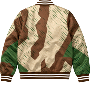 Men's Camouflage Worsted Bomber <b>Jacket</b> Button Front Sweatshirt Ribbed Cuff Custom Logo Winter Waterproof OEM Service Finished - Product Image 2