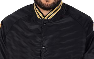 2025 veste en Satin à col en V surdimensionné personnalisée la plus vendue pour les hommes brodé formel Baseball Varsity Design solide revêtement printemps - Product Image 4
