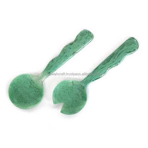 Supplier Eco-Friendly Resin <b>Salad</b> Servers Spoon Fork Set Custom Color Marble Pattern Kitchen Utensil Mixing Food <b>Tool</b> Dining - Product Image 4