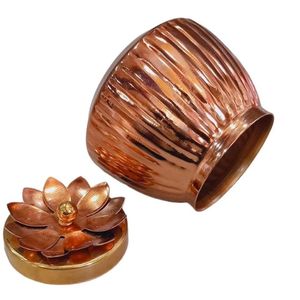 Round Metal Storage Dry Fruit Jars with Pink Floral Design and <b>Crystal</b> <b>Knobs</b> for Table Decoration - Product Image 3