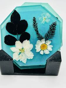Posavasos de Resina con Diseño de Playa, Redondos, Antideslizantes, Decoración Mediterránea con Estrellas de Mar, Resistentes al Calor - Product Image 3