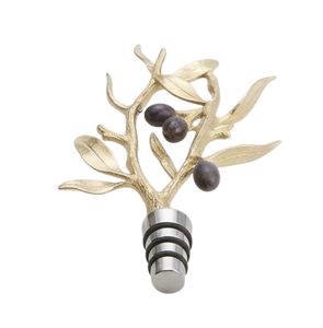 Bouchon de bouteille au design élégant, style moderne, en métal doré, artisanat olive, pour vin de Noël - Product Image 6