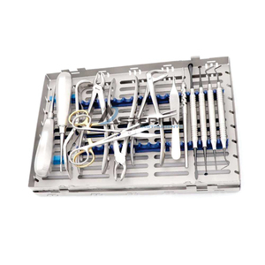 Kit de chirurgie dentaire manuel en acier inoxydable, cassette d'instruments ergonomiques pour les professionnels dentaires, chirurgie buccale de routine - Product Image 2