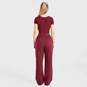 <b>Men</b> Wide Leg Pants <b>Elastic</b> Waist Cotton Casual Flared <b>Trousers</b> Autumn Style Side Pockets Breathable Knitted Fabric - Product Image 2