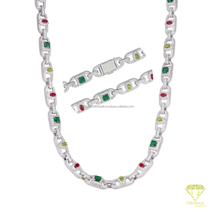 Cuban Link Necklace With Moissanite Diamond Luxury Iced Out 925 <b>Sterling</b> <b>Silver</b> Hip Hop Jewelry For <b>Men</b> Women Wholesale - Product Image 5