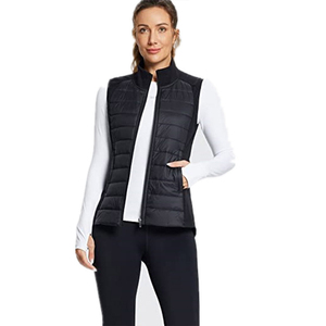 Custom Warm Sleeveless Cotton Puffer <b>Jacket</b> Embroidery Knitted Logo <b>Lightweight</b> Waterproof Quick Dry Eco-Friendly Low MOQ <b>Women</b> - Product Image 4