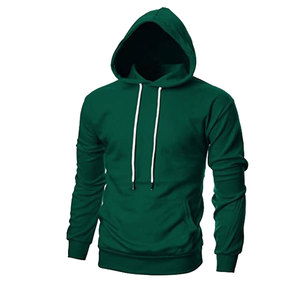 Sudadera con Capucha Verde Sólido para Hombre, Corte Regular, Informal, Tejida, con Bolsillo, para Otoño - Product Image 4