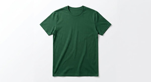 Camiseta de algodón de manga corta con cuello redondo y estampado para hombre, estilo casual, corte regular, color verde liso. - Product Image 3