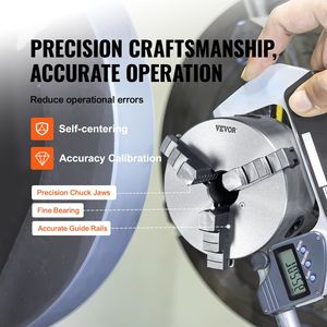 Mandril de torno autocentrante de 3 mordazas con tornillos de fijación tipo T, reversible, rango de sujeción J 0.14-6.3 pulgadas/3.5-160 mm - Product Image 3